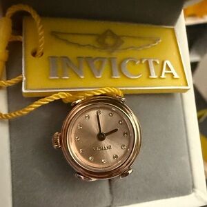 Invicta Rose Gold Watch Ring- Mini Angel 17.5mm